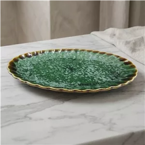 دیس برنج سرامیک زمردی کد 6141 با ارسال رایگان