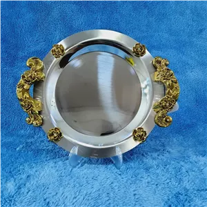 سینی استیل نگار گرد کوچک مدل گلستان کد 417 با ارسال رایگان