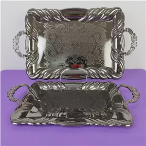سینی استیل 2 تایی آپادانا مشکی کد 821 بسته 2 عددی