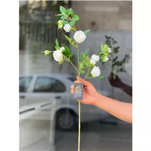 شاخه نسترن رونده مصنوعی وارداتی رنگ سفید با کیفیت درجه 1فوقالعاده طبیعی
