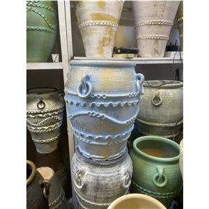 گلدان پتینه ارتفاع 60 رنگ آبی