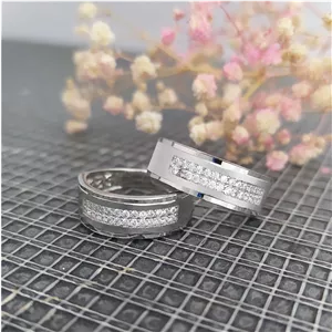 حلقه ازدواج حلقه نقره ، حلقه جفتی نقره ، حلقه جفت نقره طرح طلا سفید