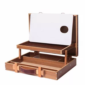 جعبه رنگ مدل P2 چوبی 2 طبقه با پالت رنگ - 8×33×40 سانتیمتر