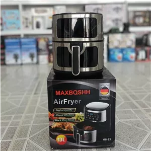 سرخکن 13 لیتری مکس بوش صفحه لمسی و رنگی با المنت هالوژن بدنه استیل (پس کرایه)