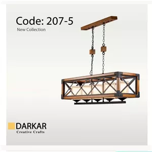 لوستر چوبی رویال باکس 5 شعله دارکار مدل 207 5