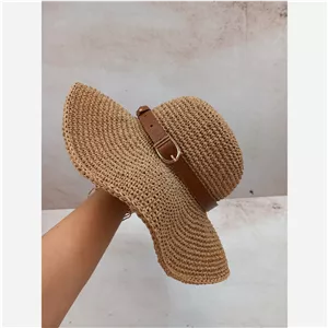 کلاه لبه موج دار رافیا