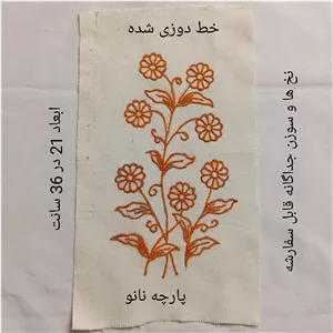 پته دوزی، پته خام خط دوزی شده بدون نخ طرح گل 