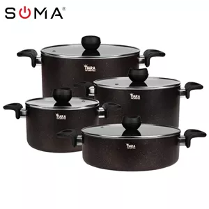 سرویس قابلمه تیارا 8 پارچه مشکی 