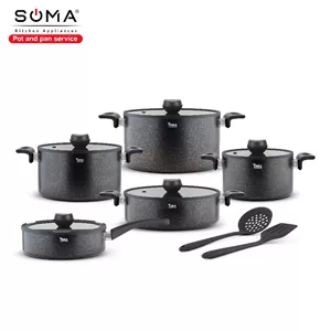 سرویس قابلمه تیارا 12 پارچه (مشکی ) 