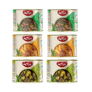 کنسرو قورمه سبزی و قیمه و کرفس پتراکو - 500 گرم مجموعه 6 عددی