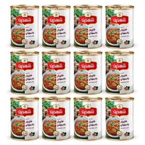 کنسرو خوراک بادمجان شهدین - 370 گرم بسته 12