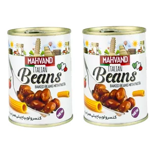 کنسرو لوبیا چیتی و پاستا ماهوند - 350 گرم مجموعه دو عددی