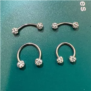 پیرسینگ نعلی و ابرو طرح سوارسکی 