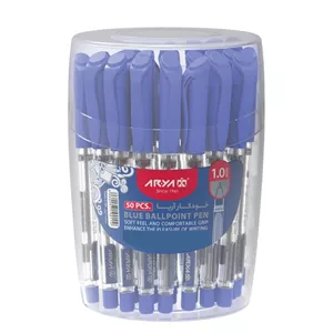خودکار 1mm آریا ballpoint 50 عددی رنگهای آبی، مشکی و قرمز نوک