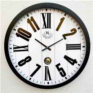 ساعت دیواری ارس سایز 70 اعداد چوبی پاندولدار