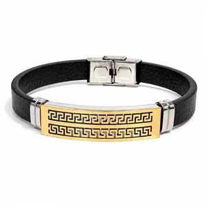 دستبند چرم مردانه مدل ورساچه طلایی کد LB-1035