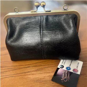 کیف دهانه فلزی زیبا چرم طبیعی لیزارد گاوی دست دوز
