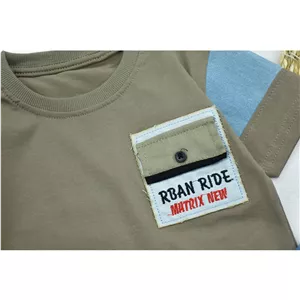 ست تیشرت و شلوارک پسرانه مدل RBAN کد 11295 با شلوارک جین