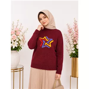 بلوز گپ مخمل زنانه شایندار طرح ستاره کد 0410102