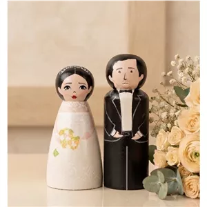 عروسک چوبی عروس و داماد آلما اکسسوری عروس