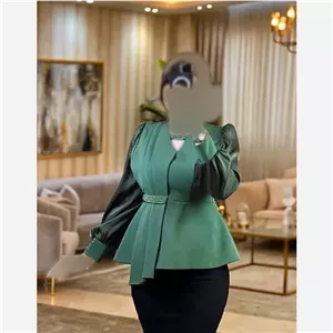 کت زنانه مدل مهتاب پارچه مازراتی آستین ارگانزا مروارید دوزی شده