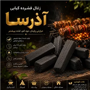 زغال فشرده آذرسا 50 کیلوگرم( 10جعبه ی 5کیلویی)