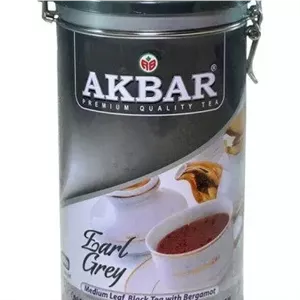 چای ارل گری ممتاز اکبر قوطی فلزی 450 گرمی