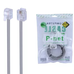 کابل سوکت خورده تلفن 5m برند p-net