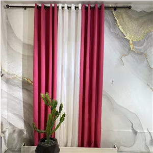 پرده کتان قرمز