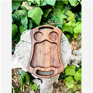 سینی چای دونفره چوب گردو 