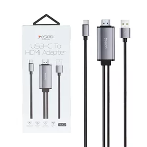 کابل Yesido Type-C To HDMI مدل HM02 - مشکی (گارانتی 18 ماه تعویض نیکان همراه)