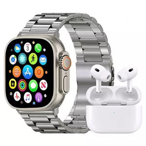 ساعت هوشمند ورنا مدل W49 Ultra with 7 bands and airpod pro دارای قابلیت های کنترل موسیقی (Music Player)، قابلیت مکالمه