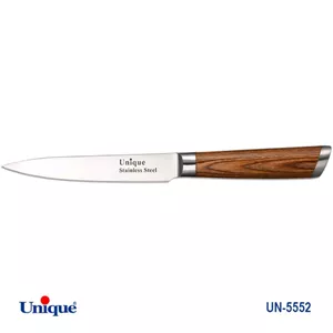 کارد تک آشپزخانه 5 یونیک Unique دسته چوب کد UN-5552 طرح 2 (پس کرایه)