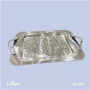 سینی براق استیل یونیک Unique بدون پایه بزرگ کد UN-4033 (پس کرایه)