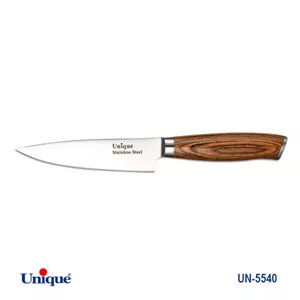 کارد تک آشپزخانه 5 یونیک Unique دسته چوب کد UN-5540 طرح 1 (پس کرایه)