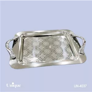سینی براق استیل یونیک Unique بدون پایه کوچک کد UN-4037 (پس کرایه)