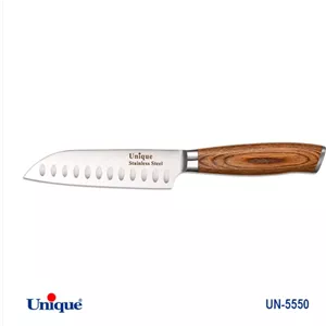 کارد تک آشپزخانه 5 سانتاکو یونیک Unique دسته چوب کد UN-5550 طرح 1 (پس کرایه)