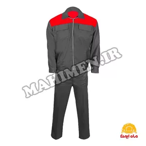 کاپشن و شلوار رنگ طوسی قرمز مدل کارگری کد D37