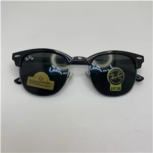 عینک ریبن rayban کلاب مستر شیشه سنگ مشکی RB 3016 با پک کامل ریبن (جعبه،کیف،دستمال نانو،شناسنامه،کاتالوگ)