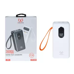 پاوربانک فست شارژ Yoshita 30000mAh مدل YP-040 22.5W - سفید - MMS (گارانتی 6 ماهه YA)