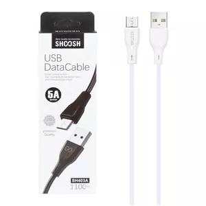 کابل شارژ 1.1 متری فست اندروید Shoosh مدل SH403A - سفید - SMO