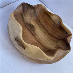 ظرف پذیرایی چوبی روستیک گردو مناسب میوه و آجیل و انواع تنقلات 6602 