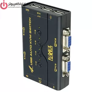 سوییچ KVM چهار پورت کی نت پلاس مدل KP-U624 با کابل USB + VGA