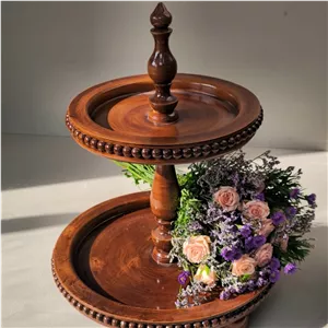 استند 2 طبقه چوبی پذیرایی