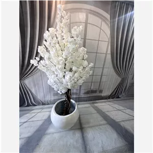 درختچه مصنوعی شکوفه سفید کاملا مشابه طبیعی زیبا و دلنشین 