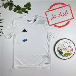 ایراد دار _ تیشرت پسرانه آستین کوتاه طرح آدیداس یقه هفت شیری رنگ - 6 تا 8 سال نام نیکو