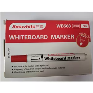 ماژیک وایت بُرد12عددی قرمز snowhite 