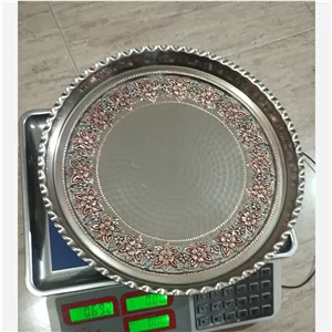 سینی مسی روکش کروم الماس تراش سایز بزرگ 