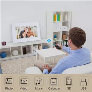 قاب عکس دیجیتال 7 اینچی AEEBEST نمایشگر IPS با پخش عکس و ویدئو، تقویم، ساعت و کنترل از راه دور