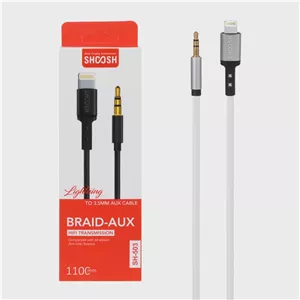 کابل شارژ آیفون به AUX مدل SH503 برند SHOOSH رنگ سفید